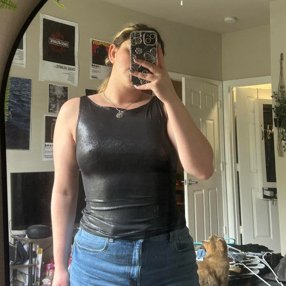 H&M Shimmering Black Tank Top